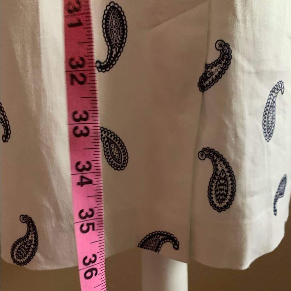 Nine West White Dress with Blue Paisley Design - Picture 9 of 14